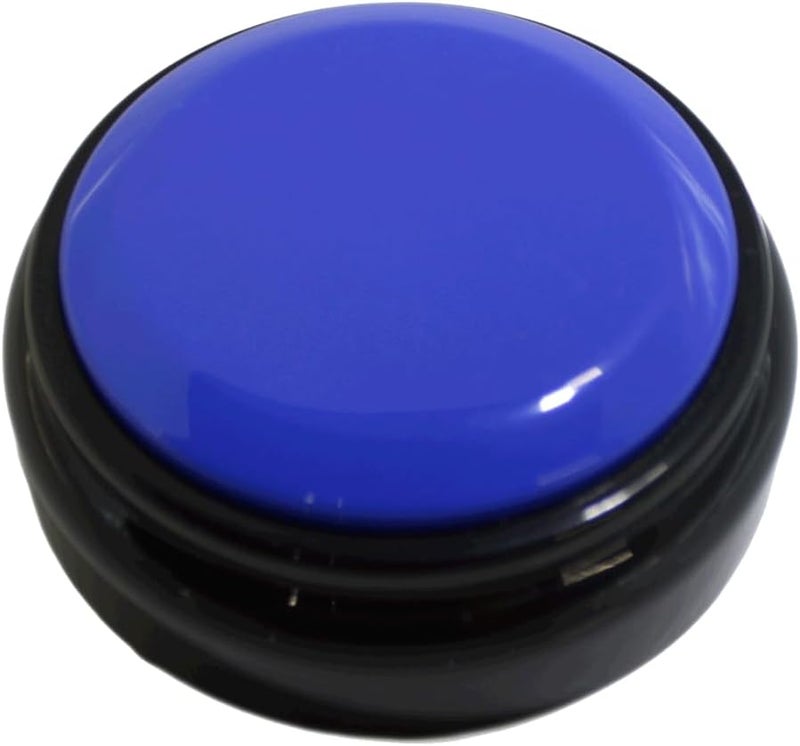 Magnetic Base RECORDABLE Buttons - The Blue ® Records up to a 30-Second Message (Black Base/Blue Top)